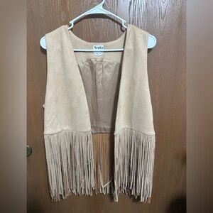 Arula Tan Fringe Vest